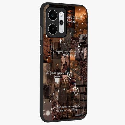 Bittersweet Aesthetic Chaos Glass Case upright view showcasing bold artistic chaos design with modern aesthetic style.
