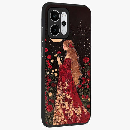 Crimson Dreams Glass Case upright view showcasing dreamy red toned artwork with modern aesthetic style.