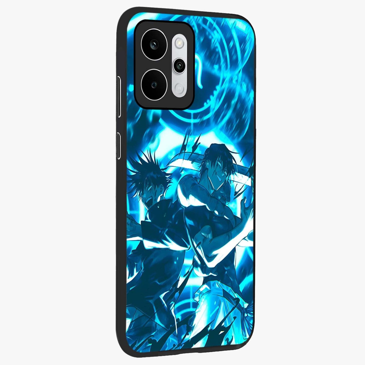 Cursed Energy Clash Glass Case upright view showcasing dramatic clash artwork with bold supernatural theme.