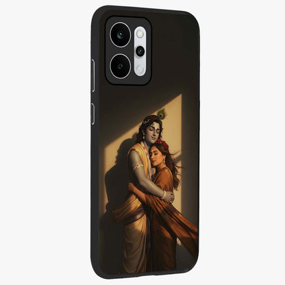 Divine Eternal Love Glass Case upright view showcasing graceful spiritual artwork with eternal love theme.