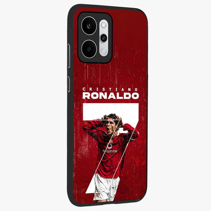 Goal Celebration Legacy Glass Case upright view showcasing dynamic football inspired artwork with victory celebration aesthetic.