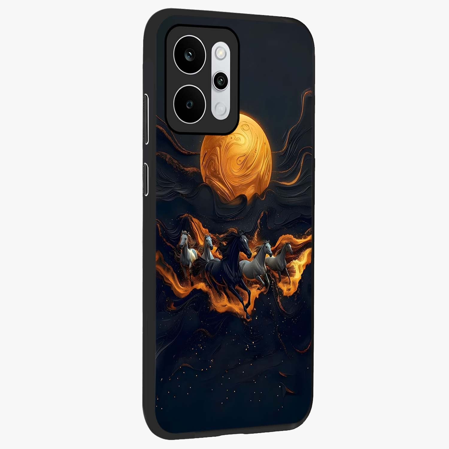 Golden Royal Heritage Glass Case upright view showcasing elegant royal artwork with classic heritage theme.