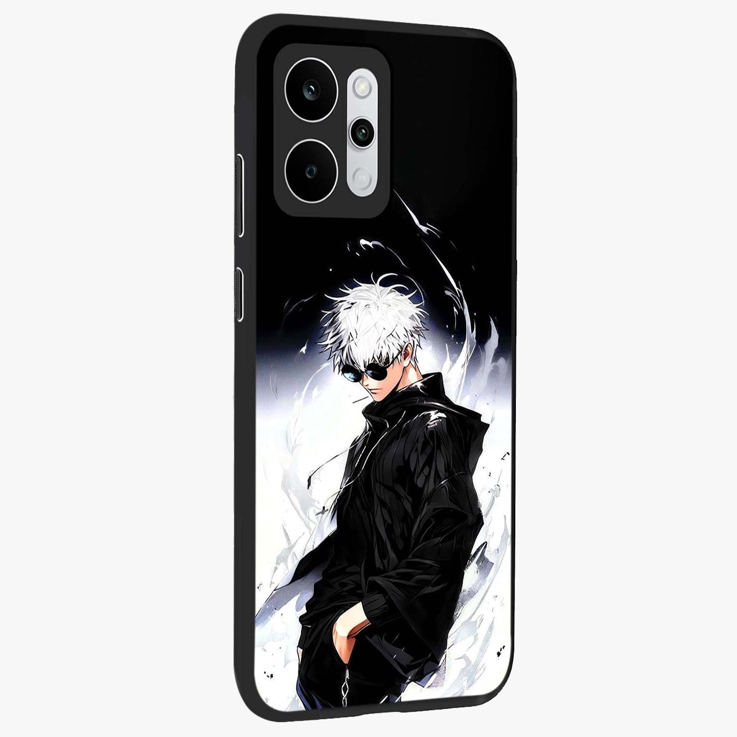 Limitless Shadow King Glass Case upright view showcasing bold shadow warrior artwork with epic fantasy theme.