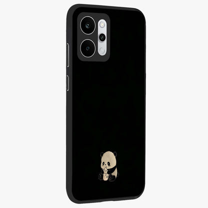 Midnight Panda Love Glass Case upright view showcasing charming panda artwork with playful romantic theme.