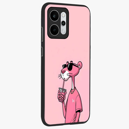 Pink Panther Glass Case upright view showcasing fun animated artwork with stylish retro cartoon theme.