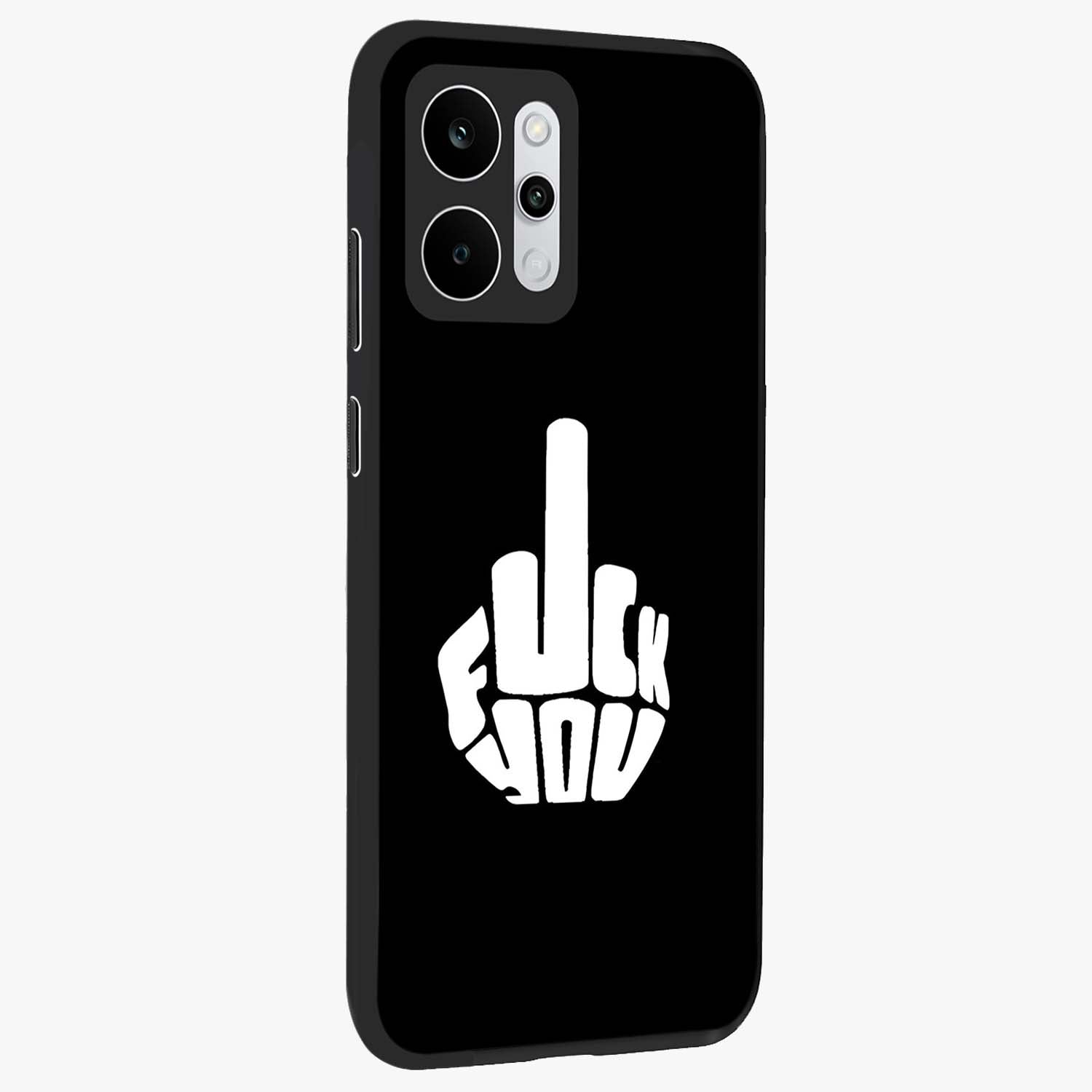 Rebel Mode On Glass Case upright view showcasing striking statement artwork with bold rebellious theme.