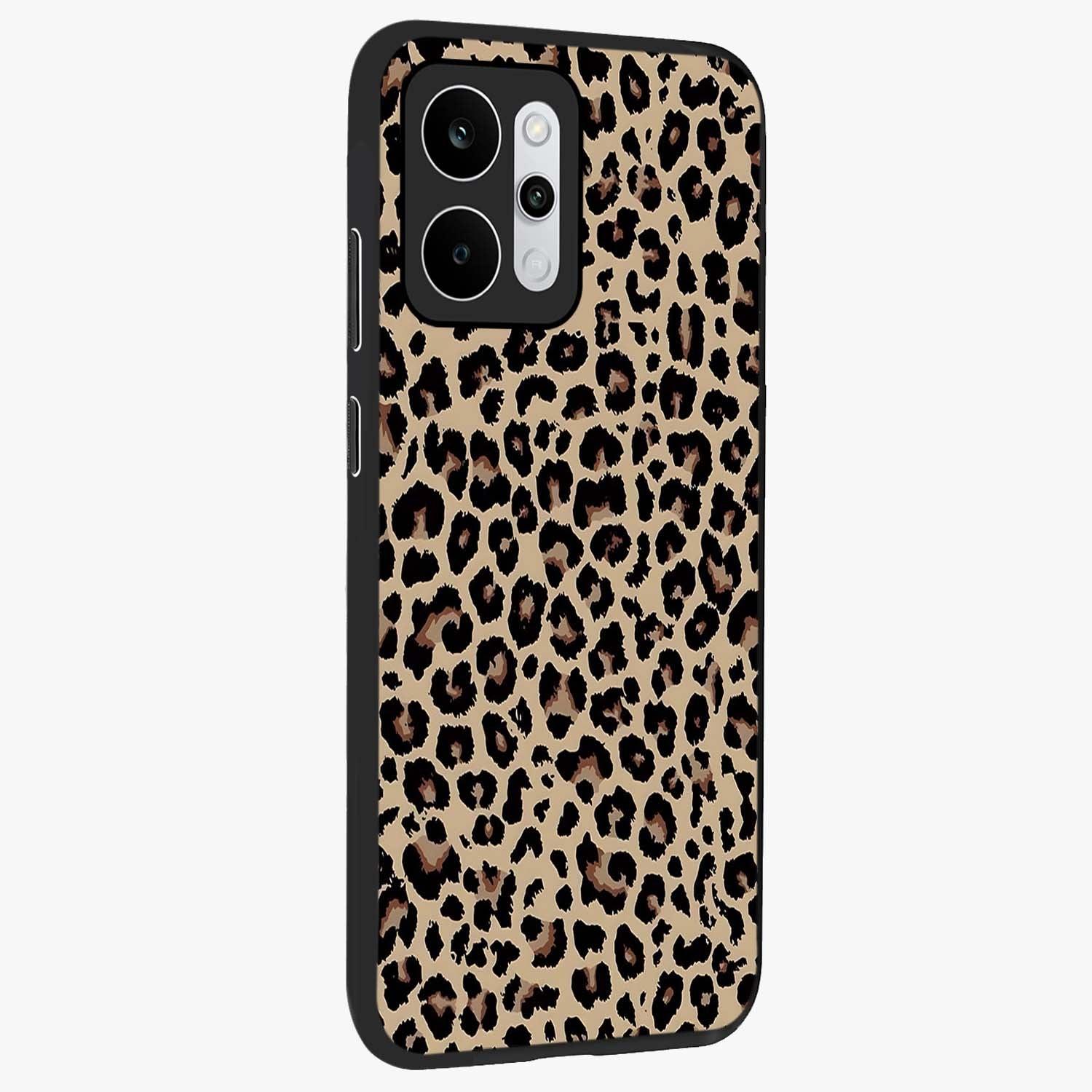 Savage Chic Pattern Glass Case upright view showcasing trendy decorative artwork with edgy fashion theme.