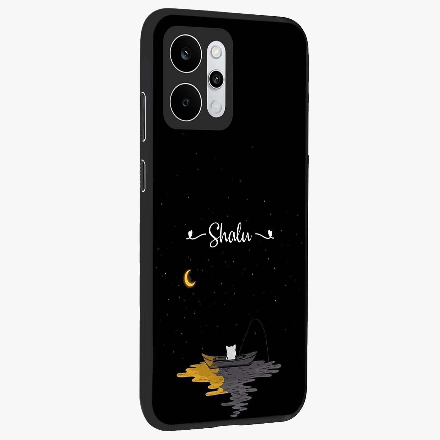 Silent Night Row Glass Case upright view showcasing tranquil night artwork with serene landscape theme.