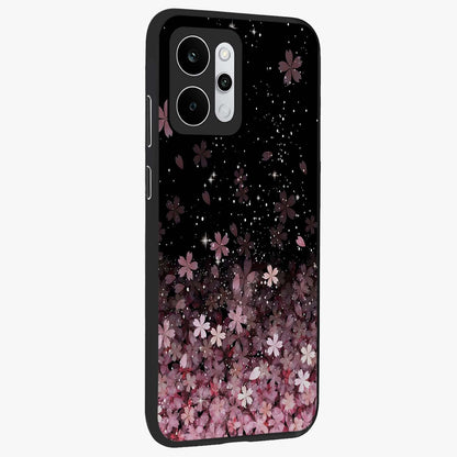 Small Starry Flowers Glass Case upright view showcasing charming floral artwork with dreamy starry theme.