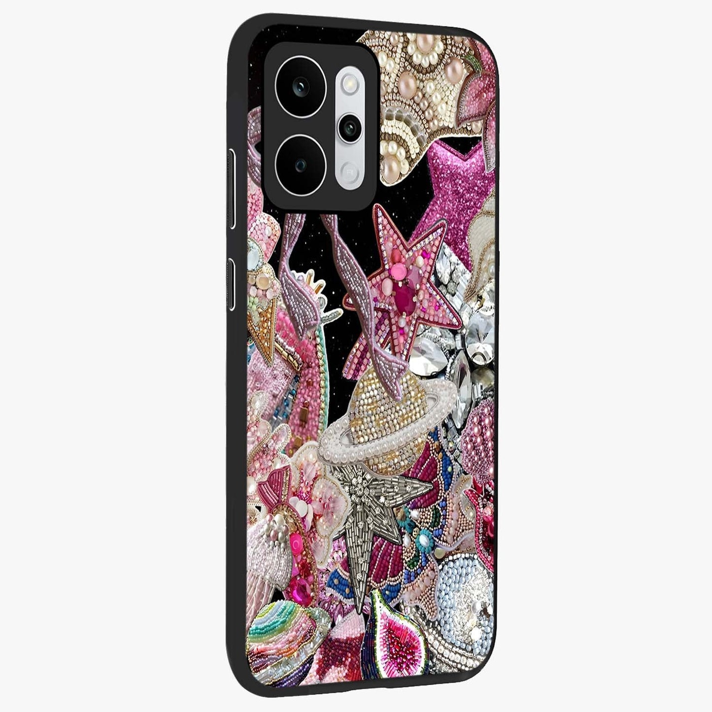 Starlit Jewel Dream Glass Case upright view showcasing radiant star inspired artwork with magical night theme.