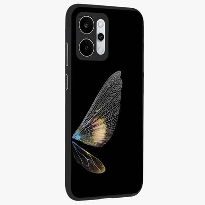 Whispers Of Wings Glass Case upright view showcasing elegant wing artwork with light airy theme.