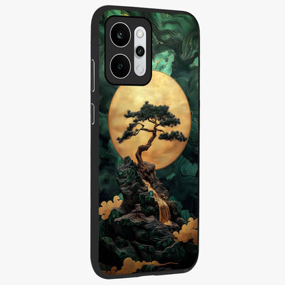 Zen Moon Rise Glass Case upright view showcasing serene moon artwork with tranquil night theme.