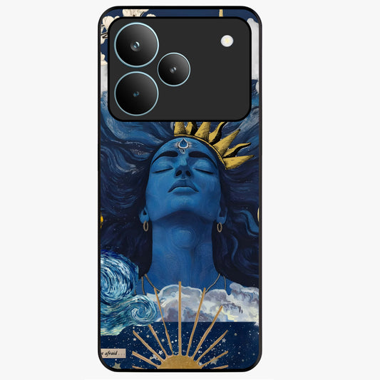 Aesthetic Lord Shiva Glass Case showing flat back view with divine Shiva artwork and glossy glass finish.