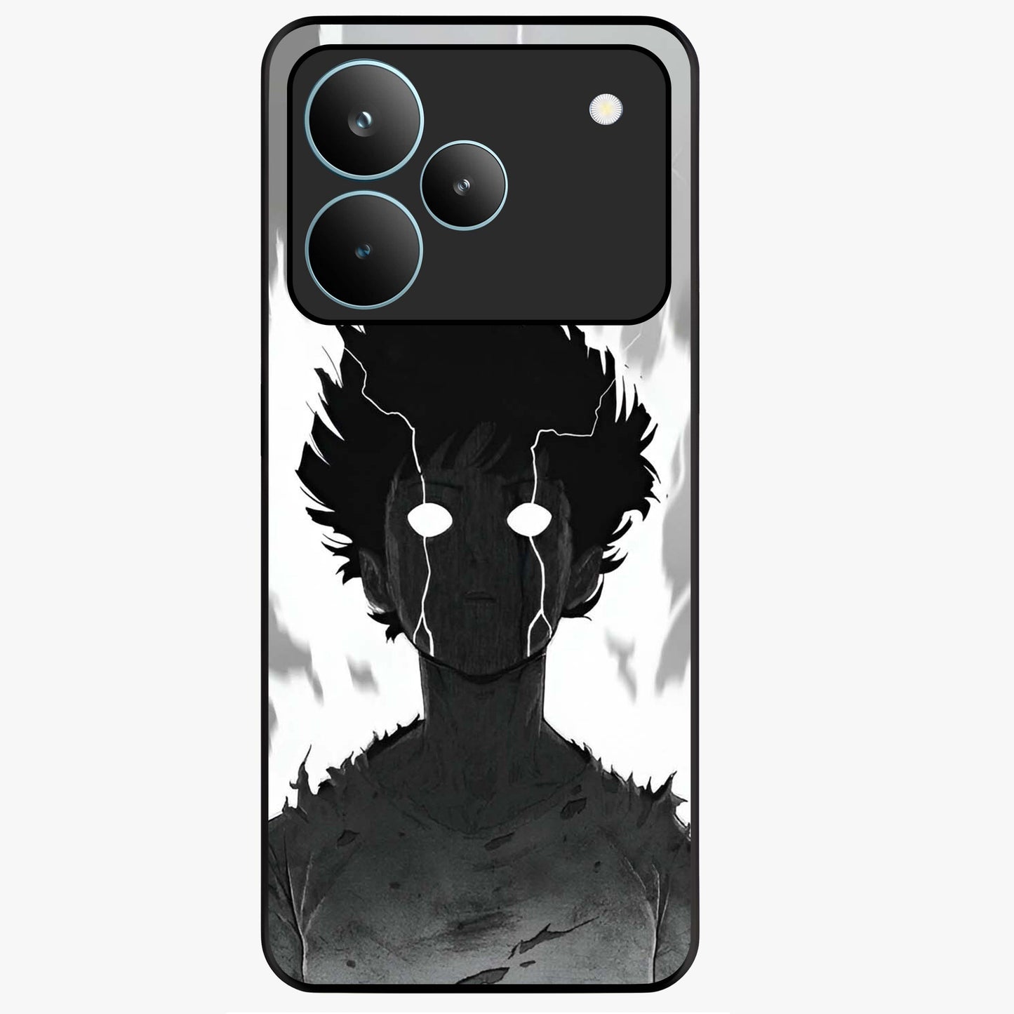 Awakened Inner Rage Glass Case showing flat back view with intense artistic artwork and glossy glass finish.
