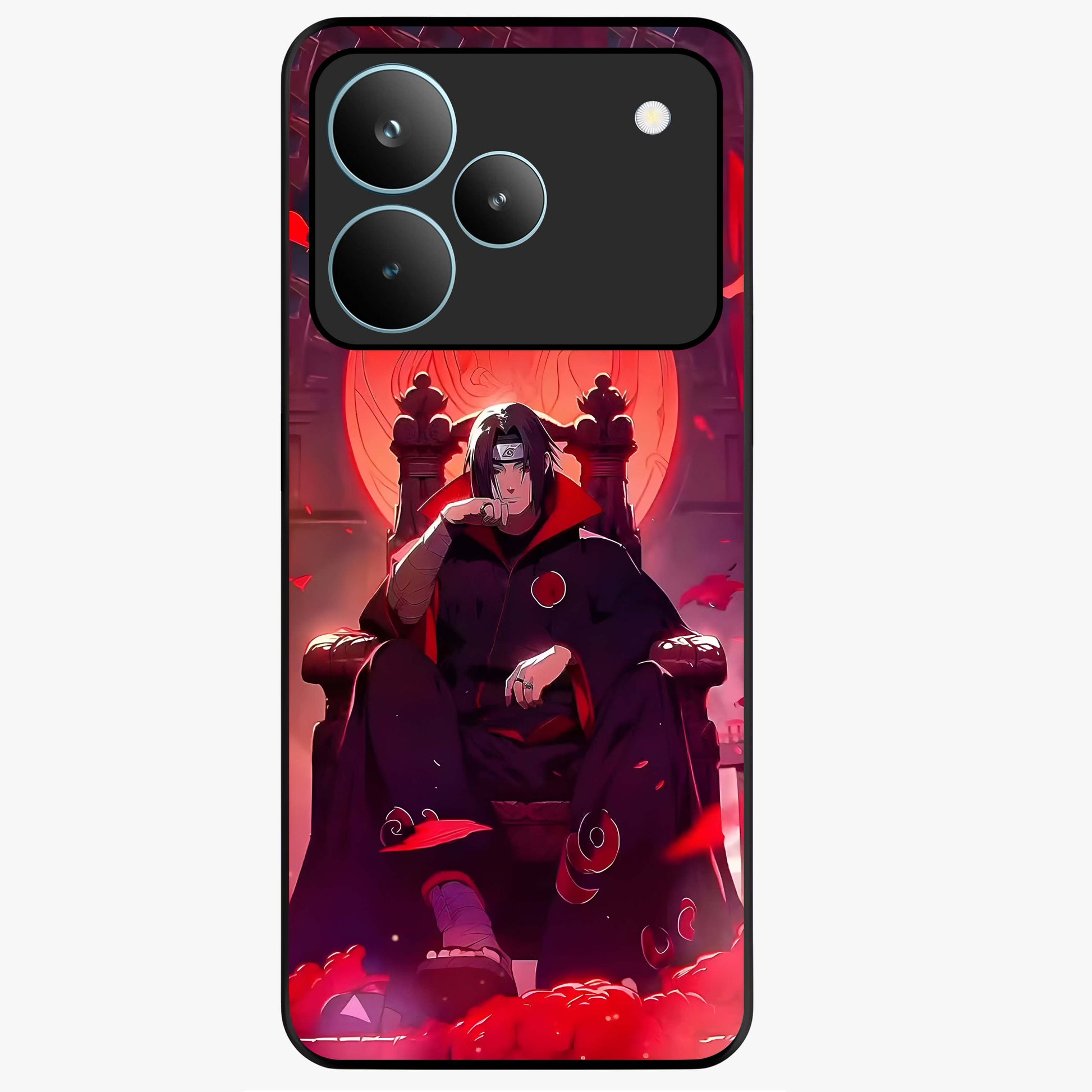Blood Moon Sovereign Glass Case showing flat back view with mystical blood moon artwork and glossy glass finish.
