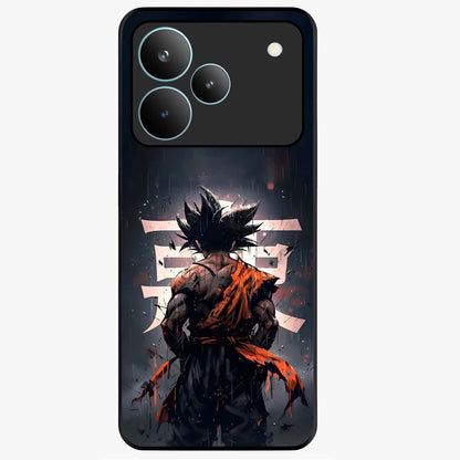Dark Warrior In Rain Glass Case showing flat back view with warrior artwork in rainy atmosphere and glossy glass finish.