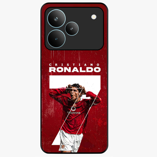 Goal Celebration Legacy Glass Case showing flat back view with football celebration inspired artwork and glossy glass finish.