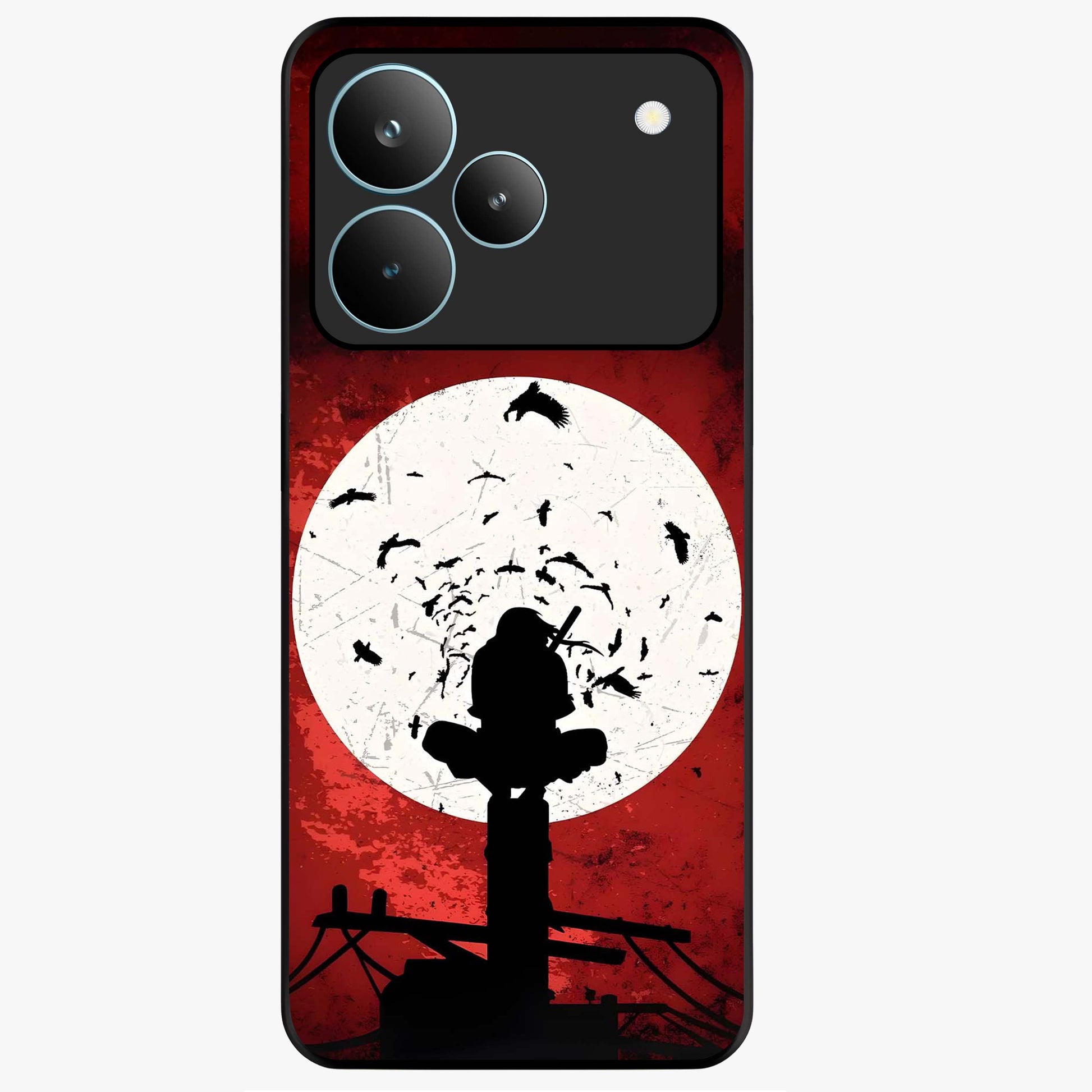 Itachi Limited Edition Naruto Anime Glass Case showing flat back view with iconic anime character artwork and glossy glass finish.