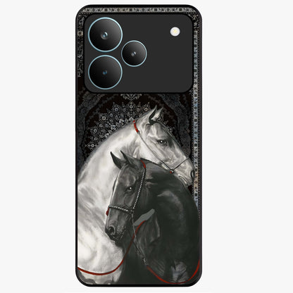 Majestic Ride Legacy Glass Case showing flat back view with powerful automotive inspired artwork and glossy glass finish.
