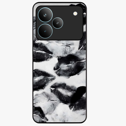 Midnight Kiss Marks Glass Case showing flat back view with lipstick kiss mark artwork and glossy glass finish.