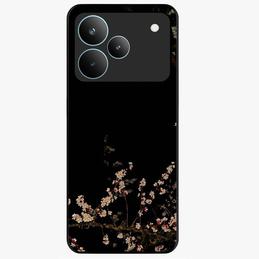 Petal Moon Light With Custom Name Glass Case showing flat back view with floral moonlight artwork and personalized name design.