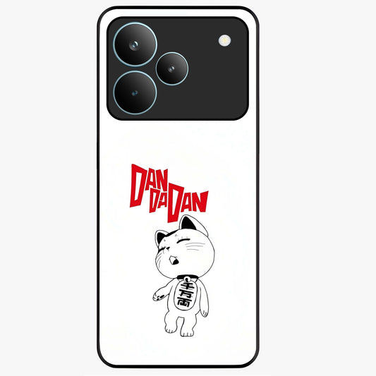 Playful Spirit Charm Glass Case showing flat back view with cheerful charm themed artwork and glossy glass finish.
