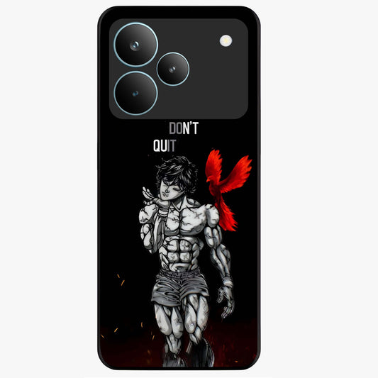 Rise Beyond Limits Glass Case showing flat back view with motivational typography artwork and glossy glass finish.