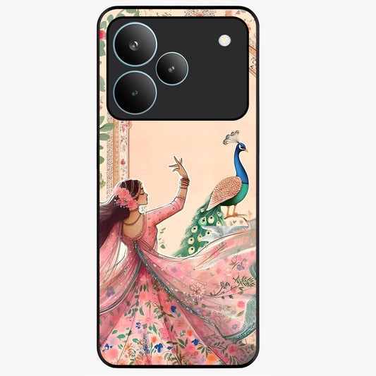 Royal Grace Muse Glass Case showing flat back view with elegant artistic artwork and glossy glass finish.
