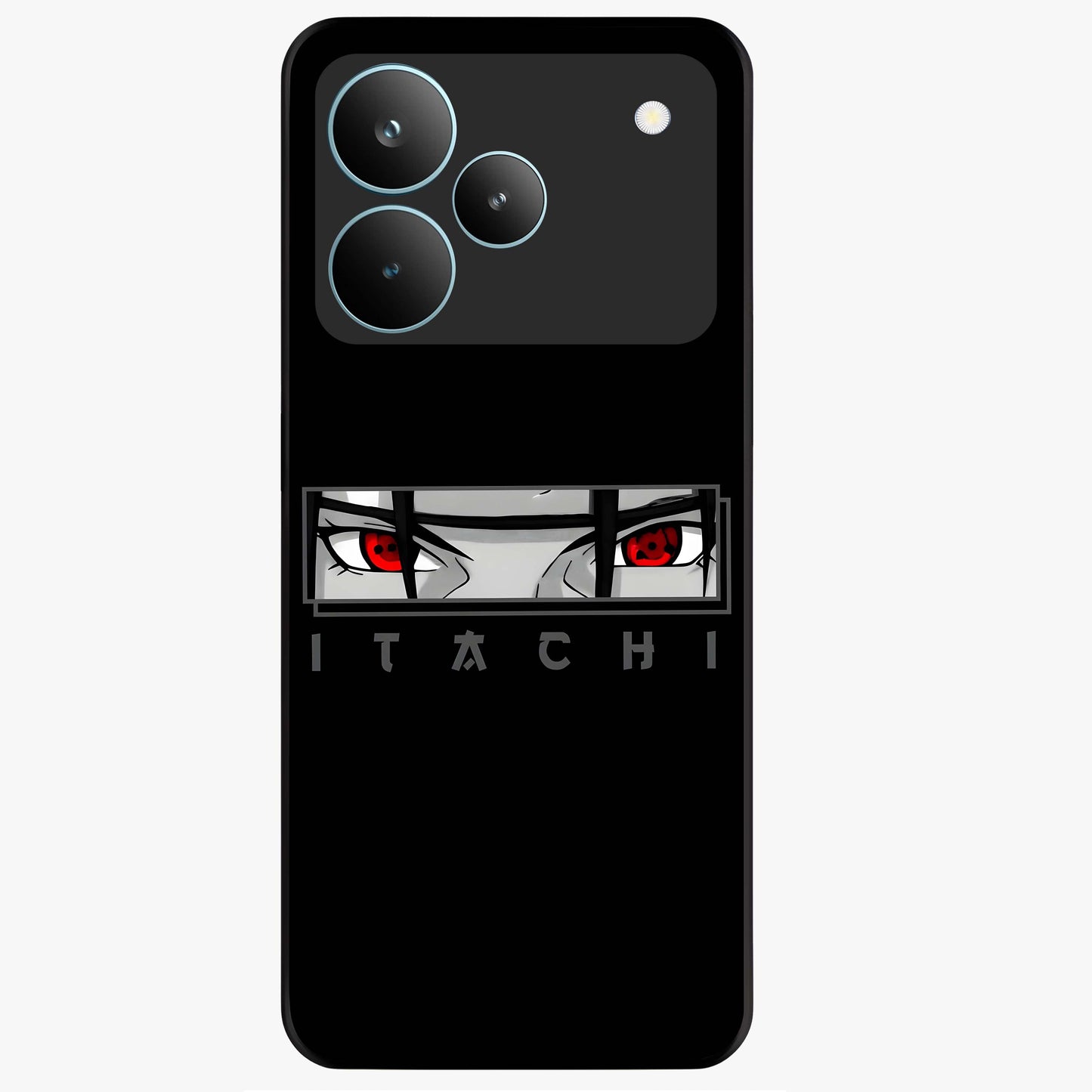 Scarlet Gaze Dominance Glass Case showing flat back view with striking red themed artwork and glossy glass finish.