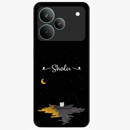 Silent Night Row Glass Case showing flat back view with calm night themed artwork and glossy glass finish.
