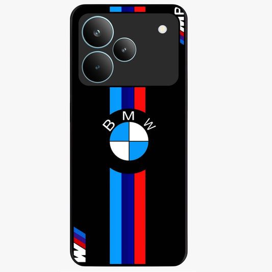 Turbo BMW Beast Glass Case showing flat back view with high performance sports car artwork and glossy glass finish.