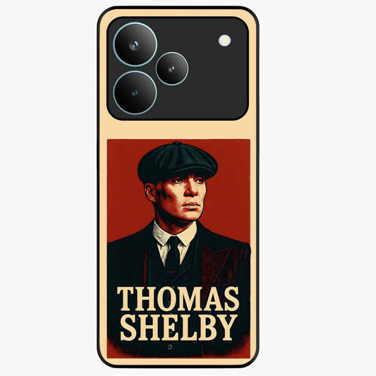 Vintage Mafia Authority Glass Case showing flat back view with bold vintage mafia inspired artwork and glossy glass finish.