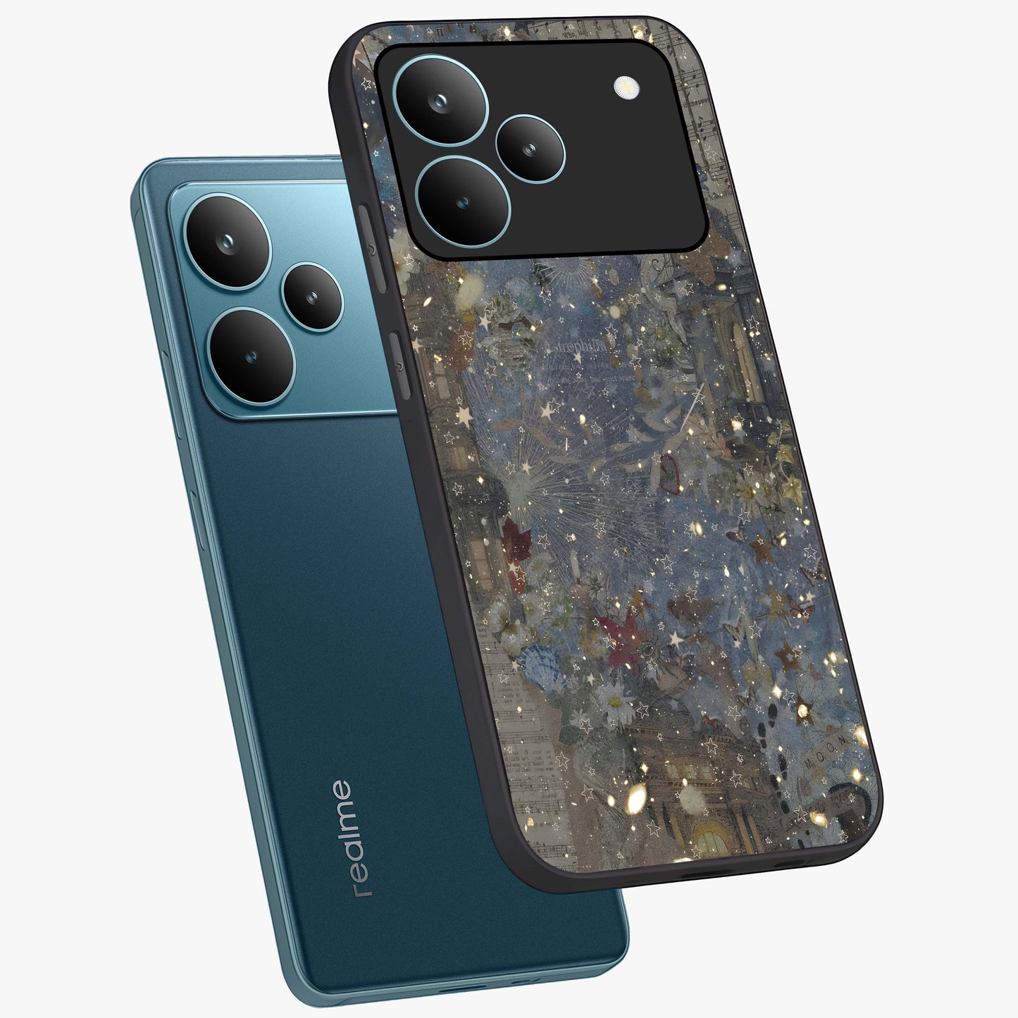 Aesthetic Astrolophia Glass Case displayed in angled mockup highlighting artistic aesthetic elements and smooth glass surface.