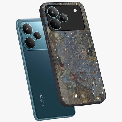 Aesthetic Astrolophia Glass Case displayed in angled mockup highlighting artistic aesthetic elements and smooth glass surface.