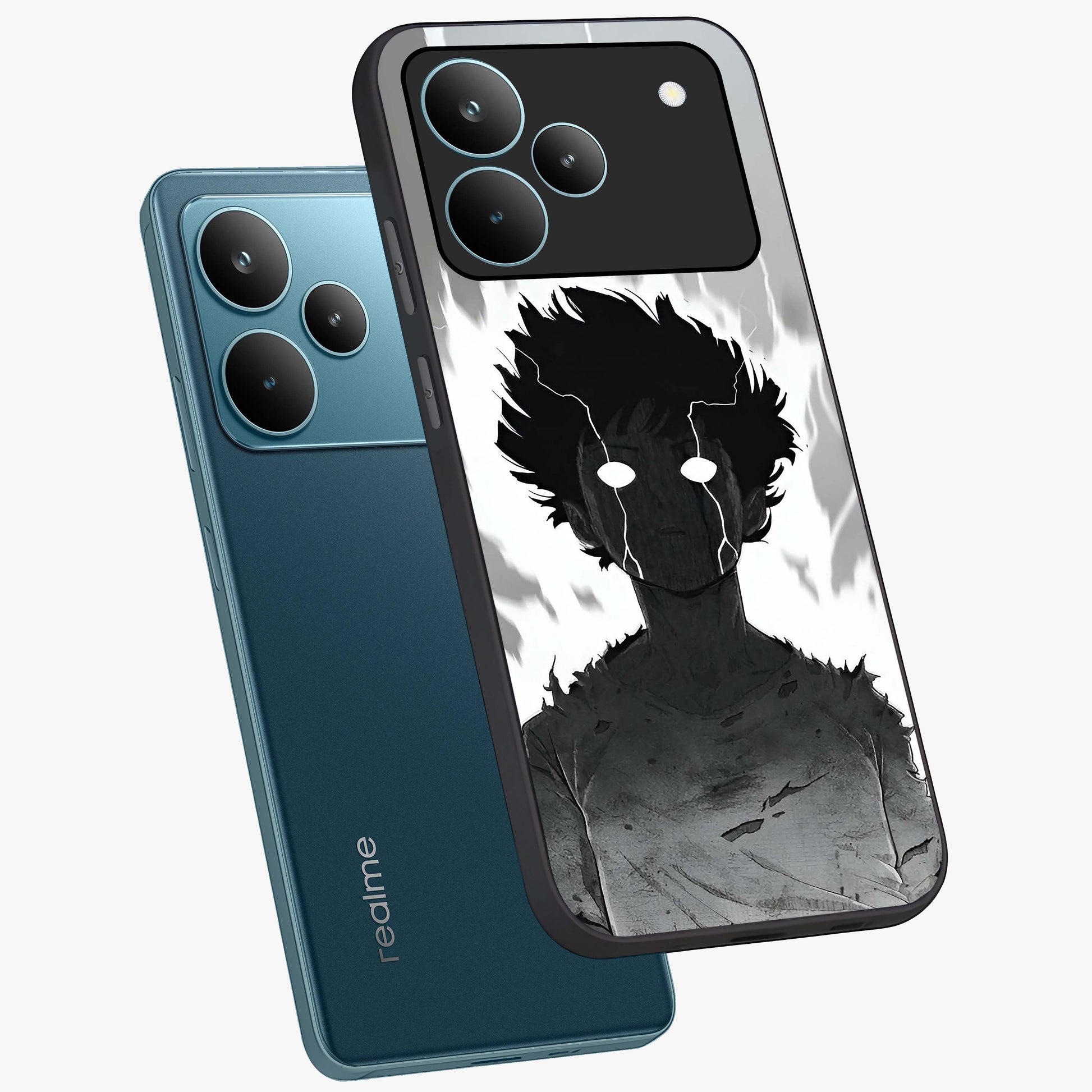 Awakened Inner Rage Glass Case displayed in angled mockup highlighting powerful graphic design and bold artistic theme.