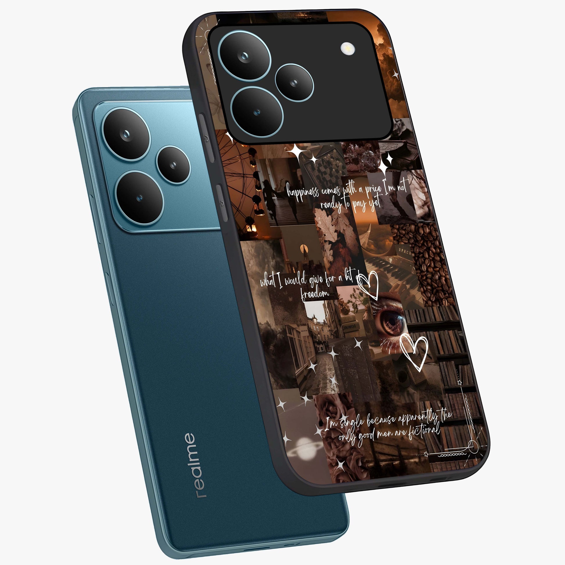 Bittersweet Aesthetic Chaos Glass Case displayed in angled mockup highlighting expressive abstract artwork and edgy aesthetic theme.