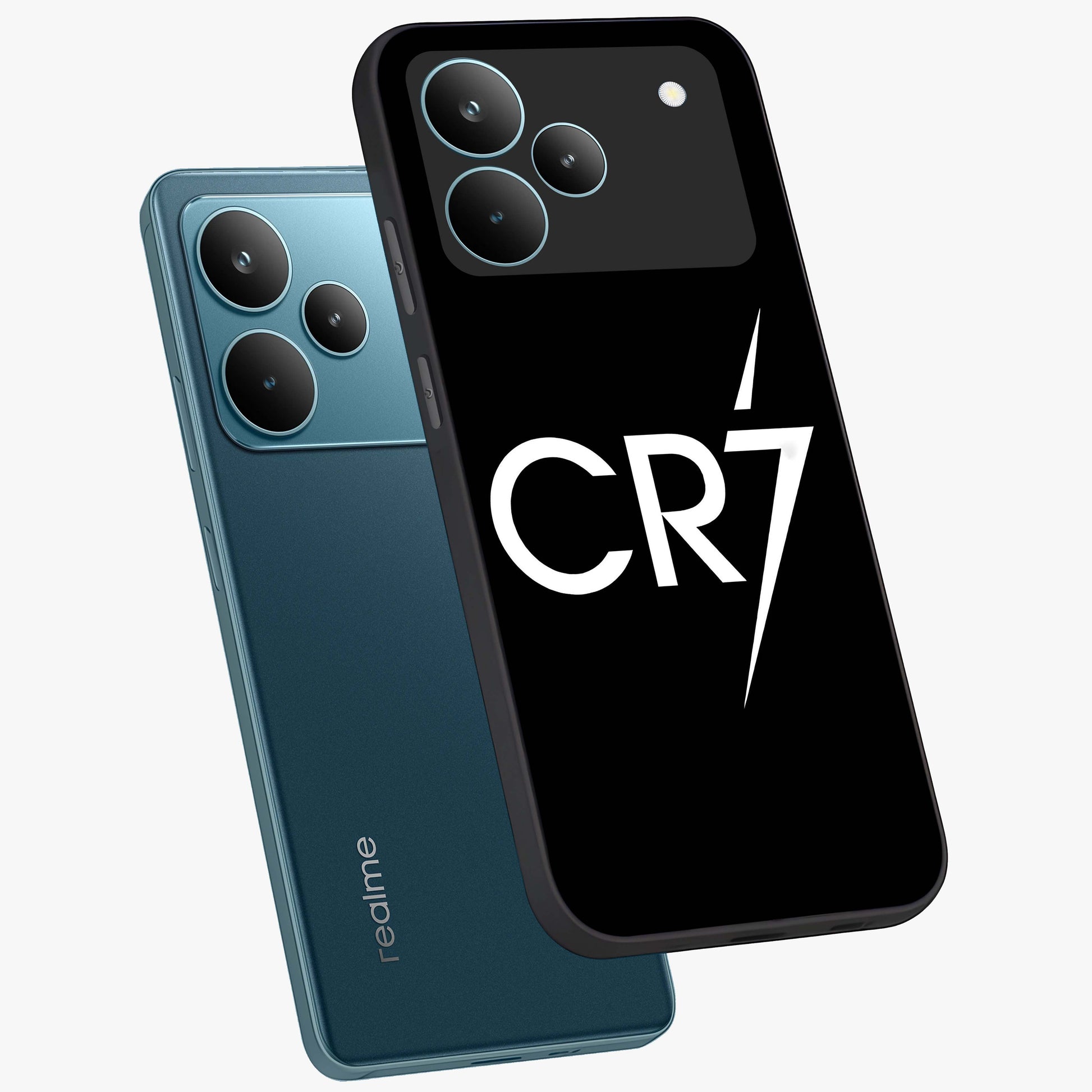 Cr7 Elite Strike Glass Case displayed in angled mockup highlighting powerful sports graphic with bold athletic theme.