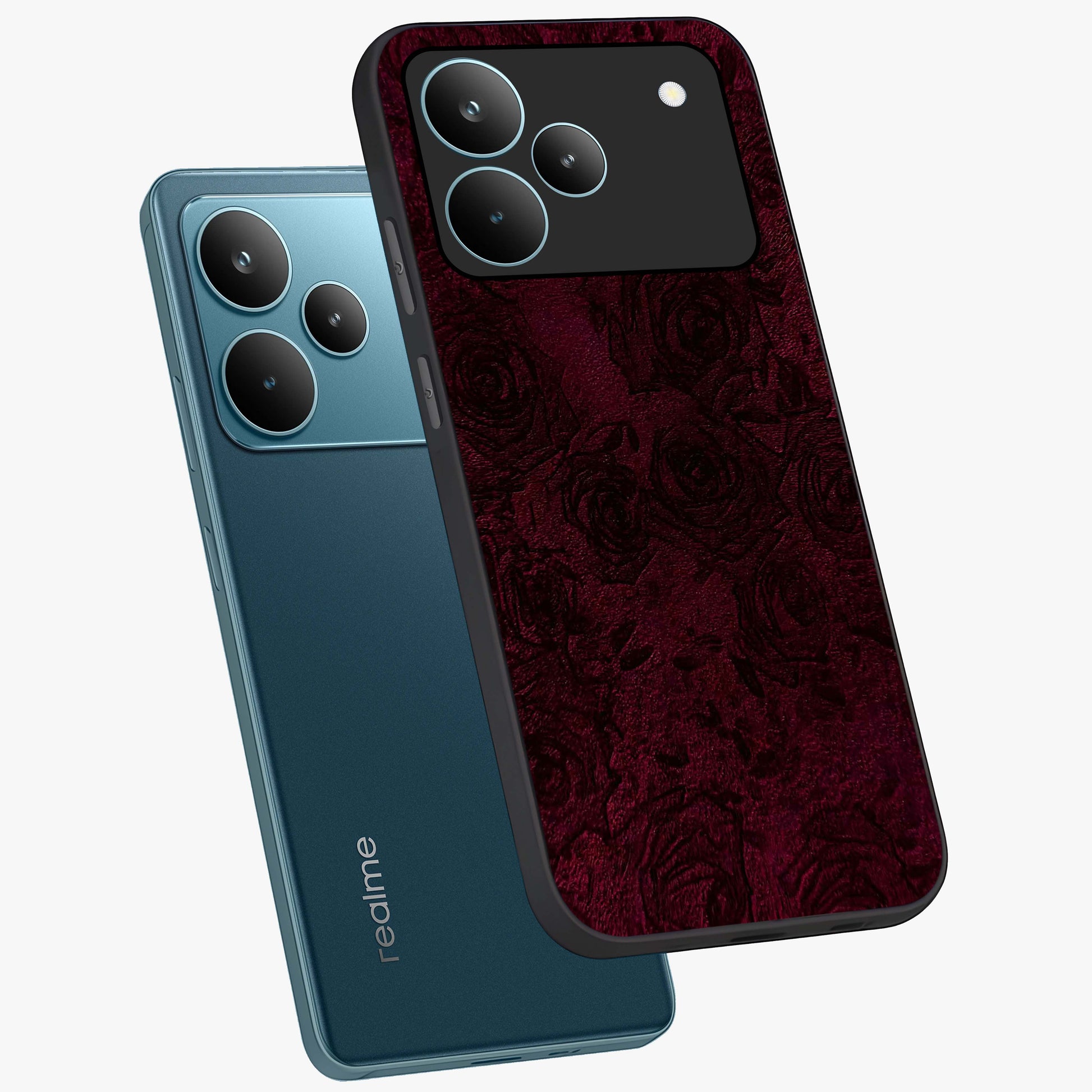 Crimson Fade Flow Glass Case displayed in angled mockup highlighting smooth gradient design with modern aesthetic style.