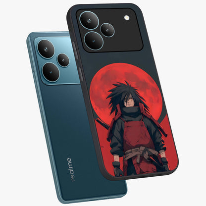 Crimson Moon Warlord Glass Case displayed in angled mockup highlighting dramatic crimson moon design with fantasy aesthetic.