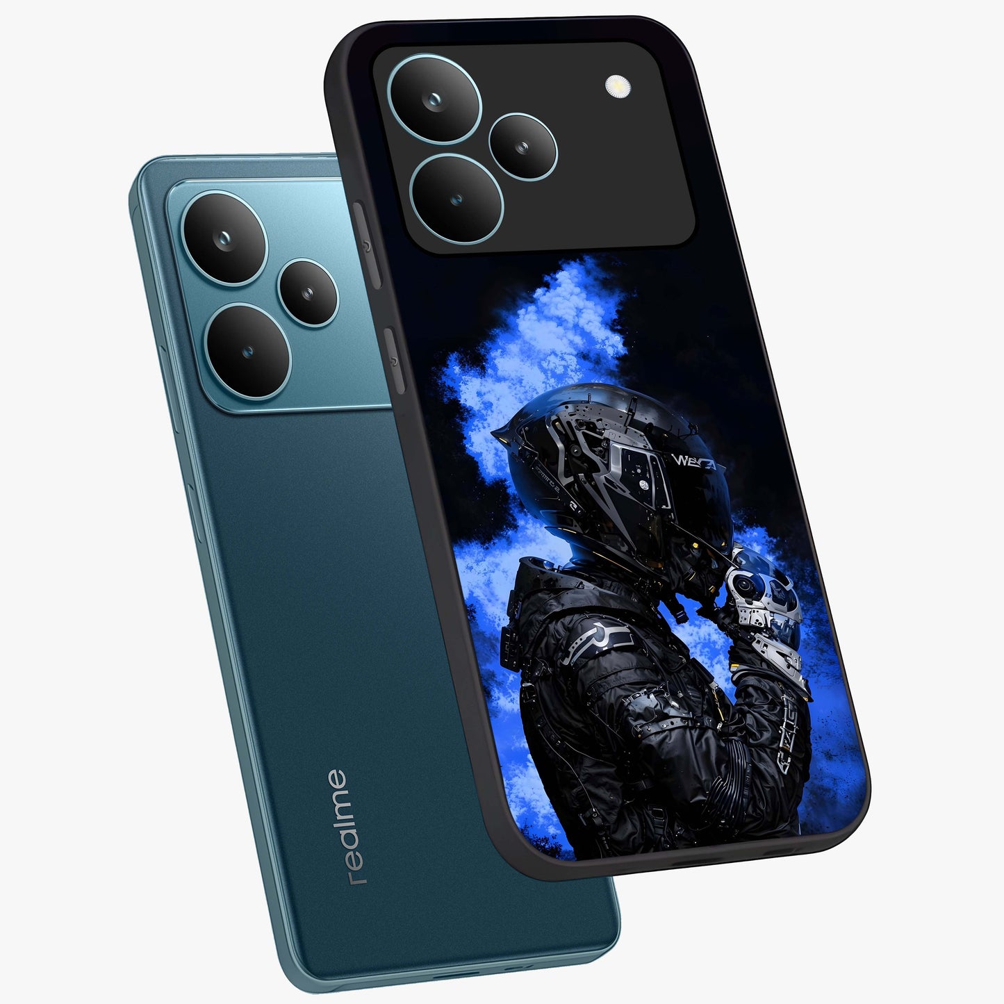 Cyber Sentinel Protocol Glass Case displayed in angled mockup highlighting digital cyber design with sci-fi aesthetic style.