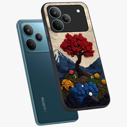 Eternal Nature Tapestry Glass Case displayed in angled mockup highlighting detailed botanical pattern with artistic aesthetic.