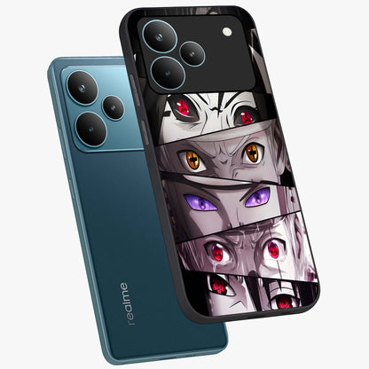 Eyes of Destiny Glass Case displayed in angled mockup highlighting bold eye illustration with mystical aesthetic style.