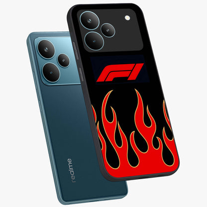 Fire F11 Glass Case displayed in angled mockup highlighting bold fire inspired graphic with energetic aesthetic style.