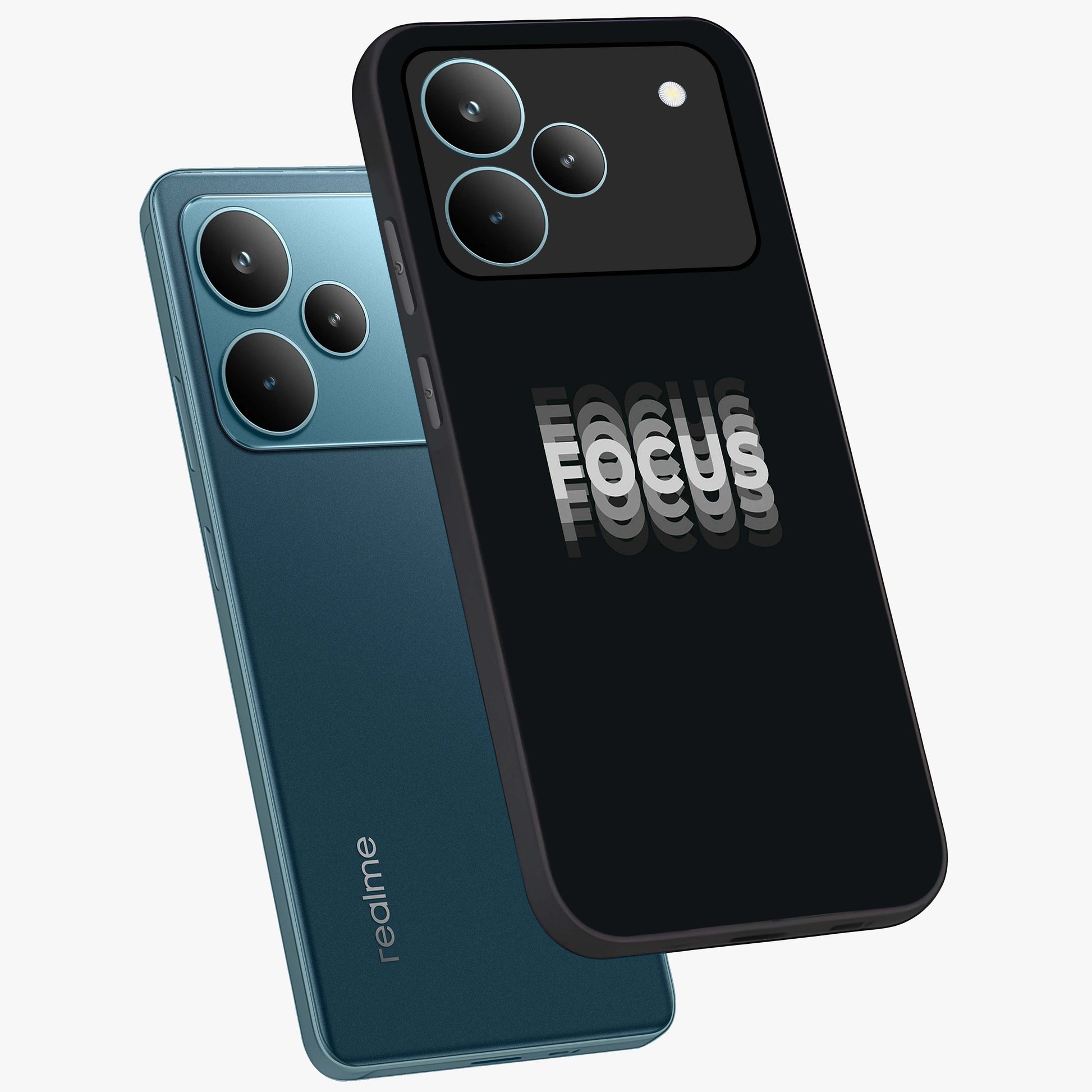Focus Mode On Glass Case displayed in angled mockup highlighting clean minimal text artwork with modern aesthetic style.