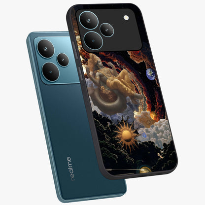 Galactic Divine God Glass Case displayed in angled mockup highlighting powerful celestial deity illustration with galactic aesthetic.