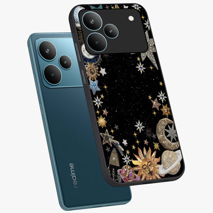 Galactic Jewel Stars Glass Case displayed in angled mockup highlighting shining celestial star design with cosmic aesthetic style.
