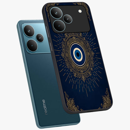 Golden Celestial Charm Glass Case displayed in angled mockup highlighting sparkling cosmic charm design with celestial aesthetic.