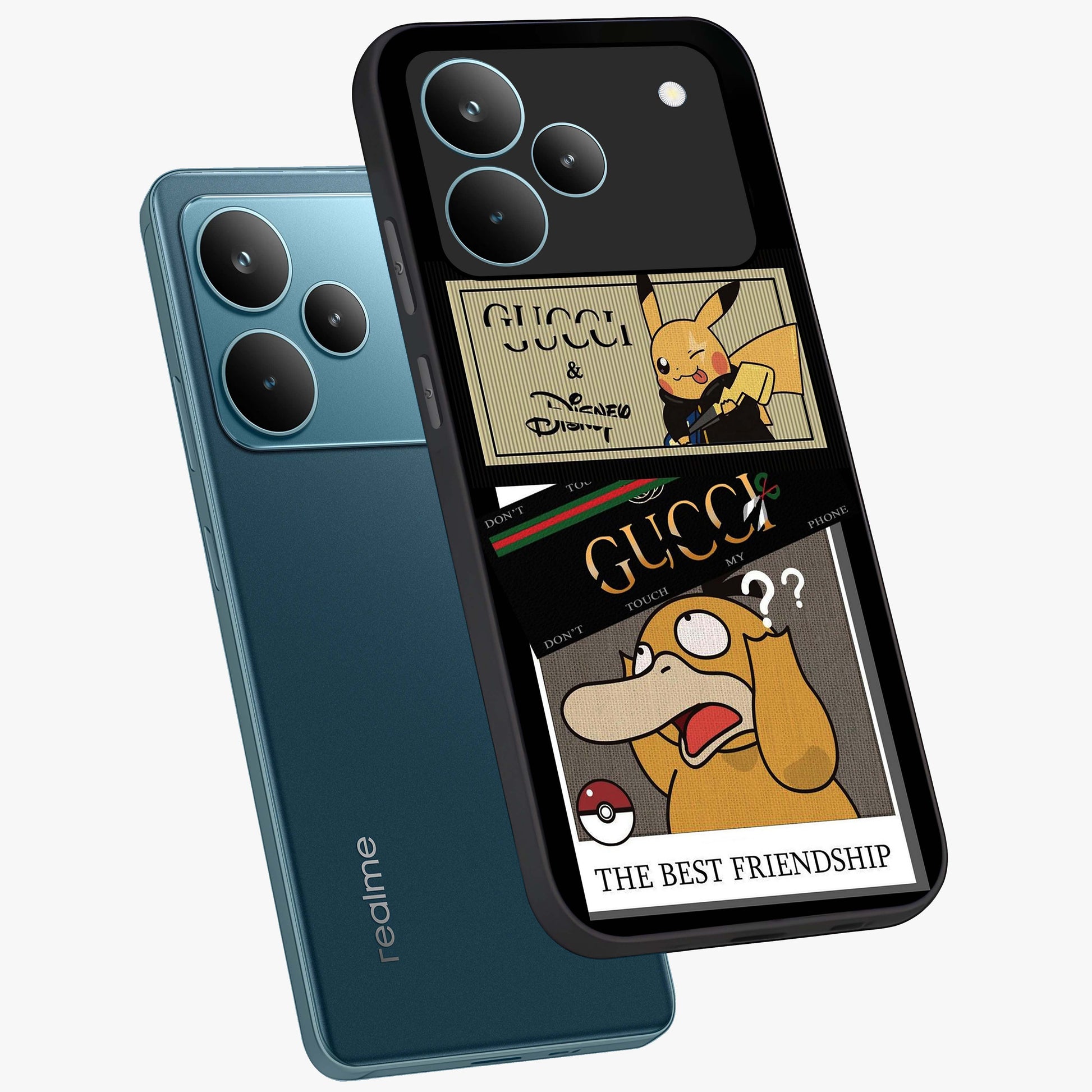 Gucci Play Mashup Glass Case displayed in angled mockup highlighting stylish fashion mashup design with bold aesthetic.