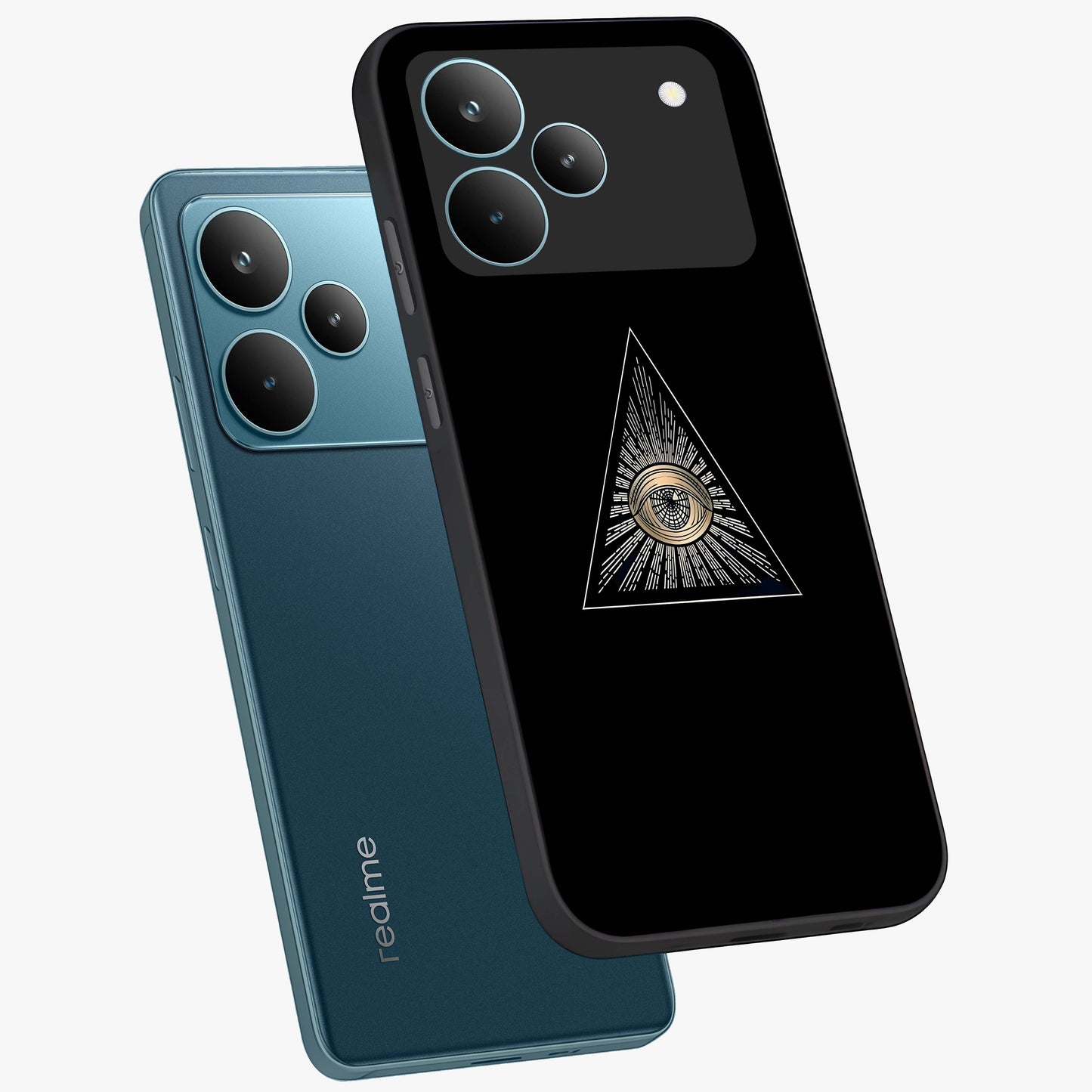 Illuminati Evil Glass Case displayed in angled mockup highlighting dark occult inspired design with bold aesthetic style.