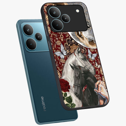 Moonlit Royal Stallion Glass Case displayed in angled mockup highlighting powerful stallion illustration with royal night aesthetic.
